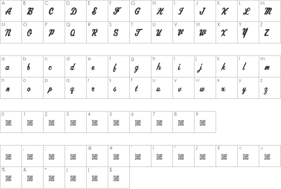 ChronicDelivery font character map preview