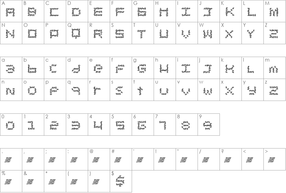 ChronicSales font character map preview