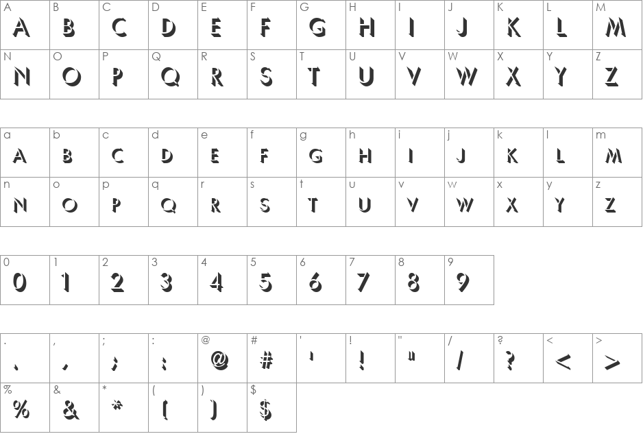 Chronik font character map preview