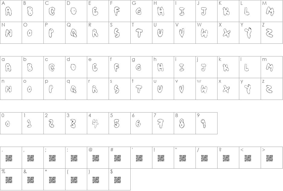 ChubbyMuffin font character map preview