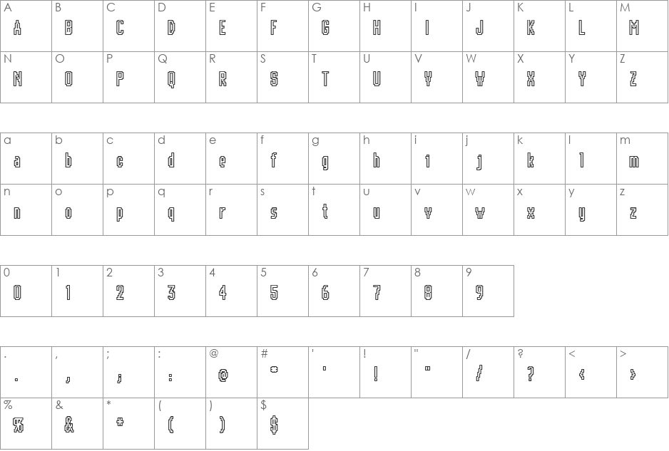 chunk font character map preview