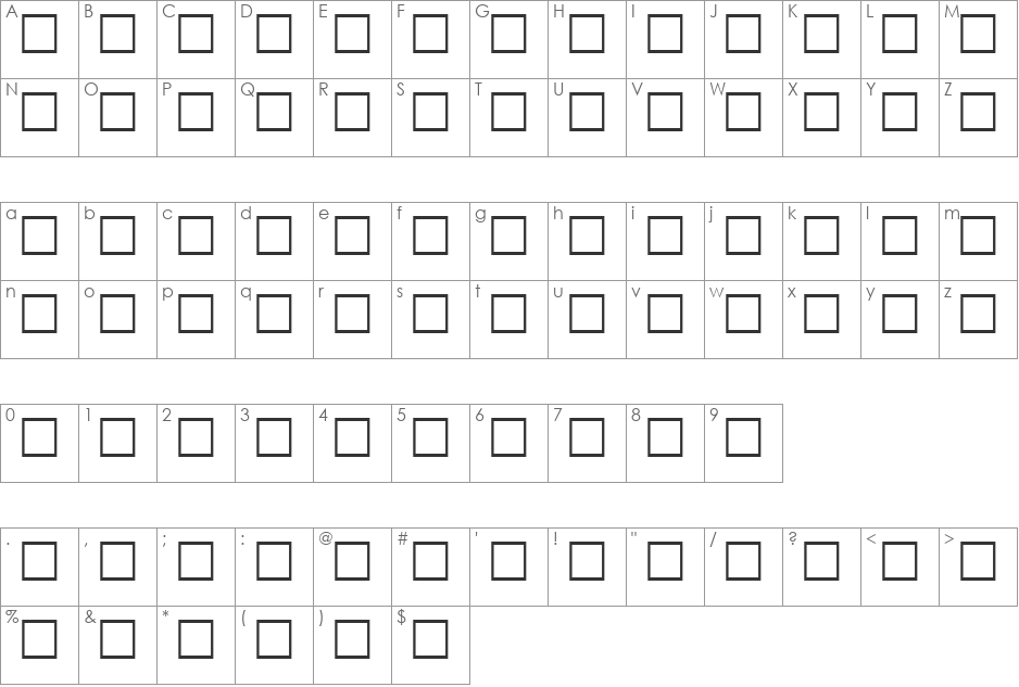 Al-Kharashi 56 font character map preview