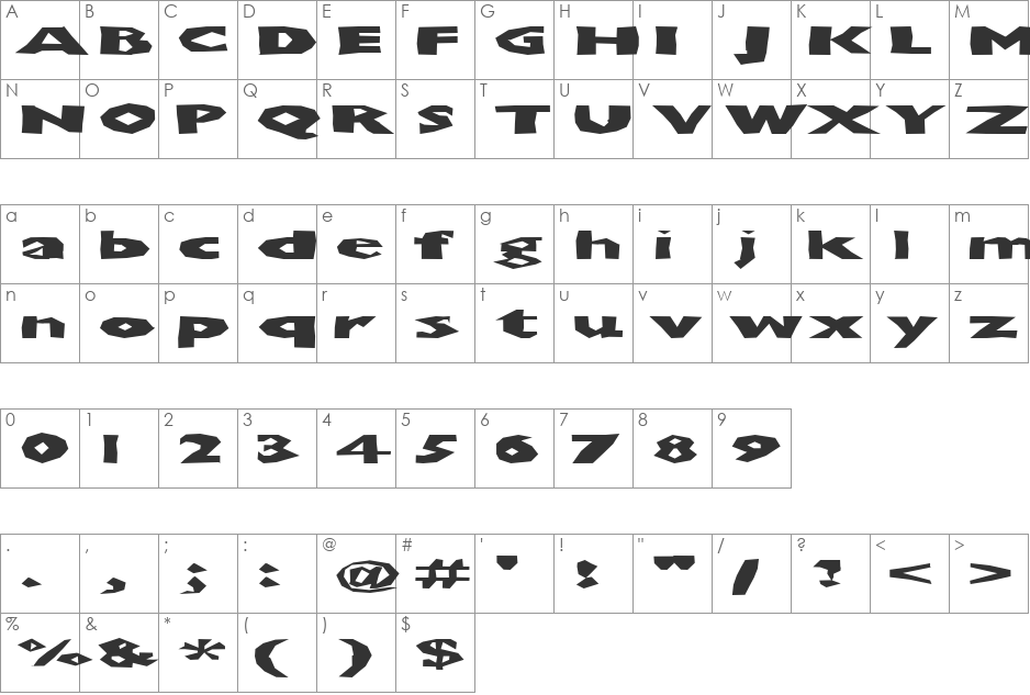 ChunkoBlockoSoopaDark font character map preview