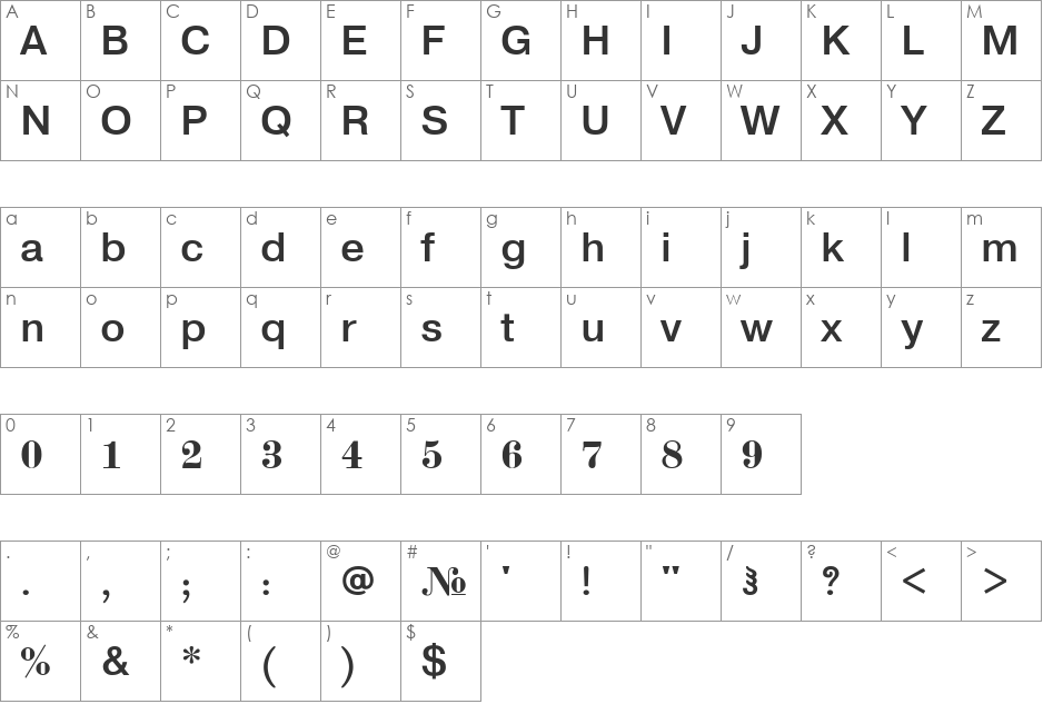 Chweul Bold font character map preview