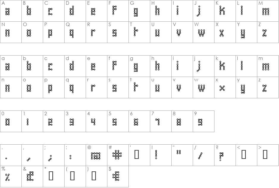 Ciclo font character map preview