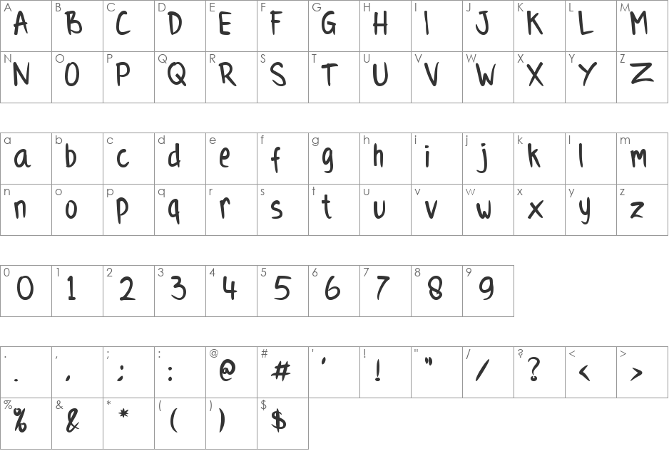 Cihuy font character map preview