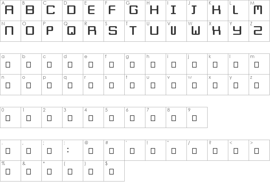 CIL font character map preview