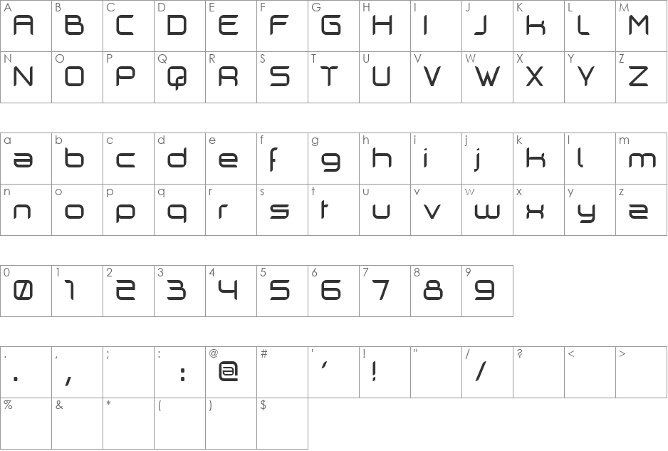 Cilogie font character map preview
