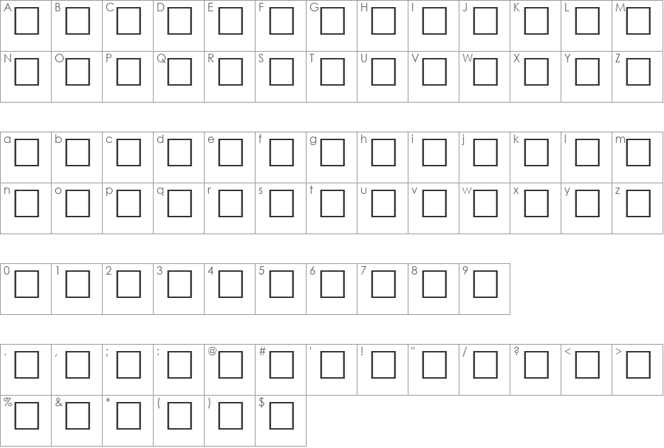 Al-Kharashi Koufi 1 font character map preview