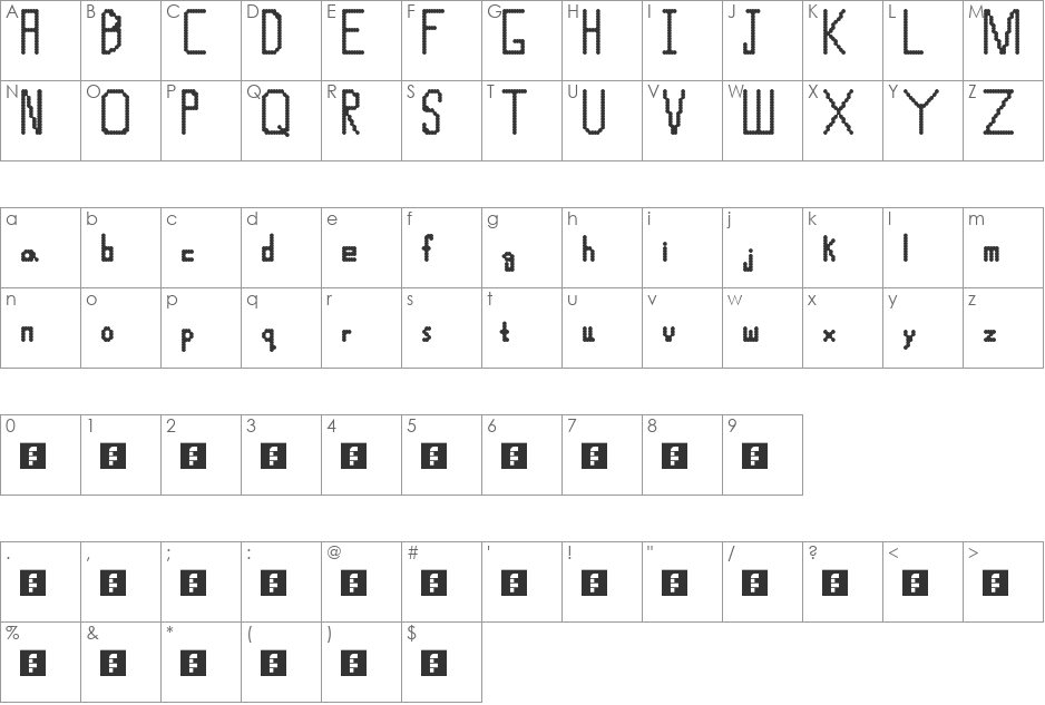 Circle Circle font character map preview