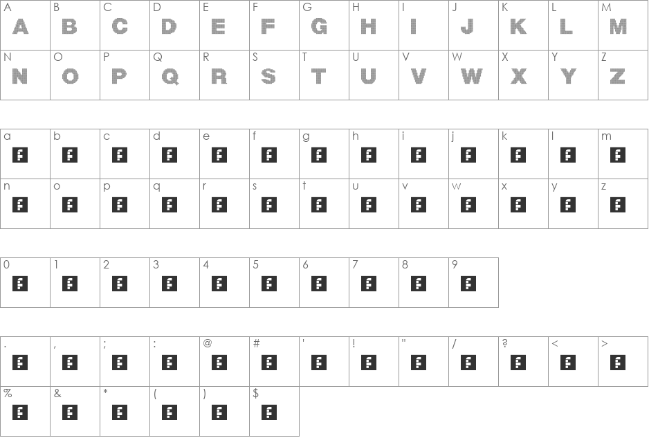 Circle Module font character map preview