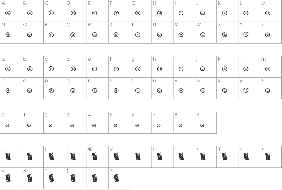 CircleCaps font character map preview