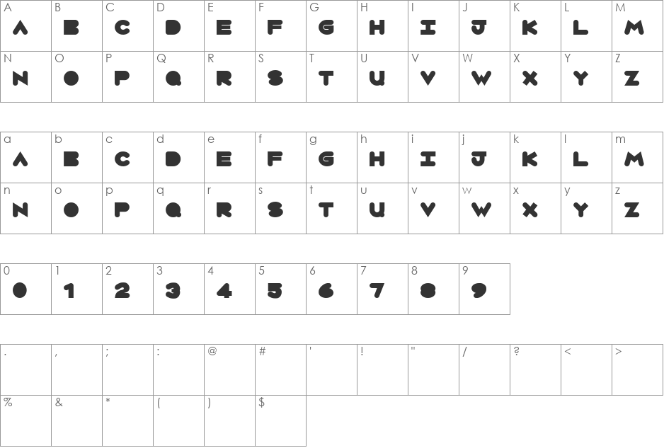 Circles font character map preview