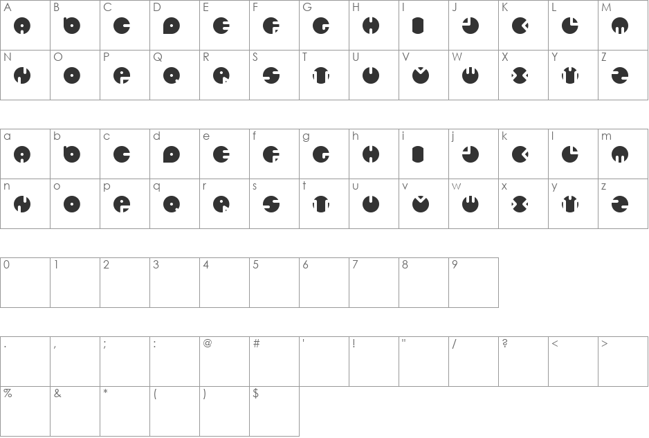 Circles_New font character map preview
