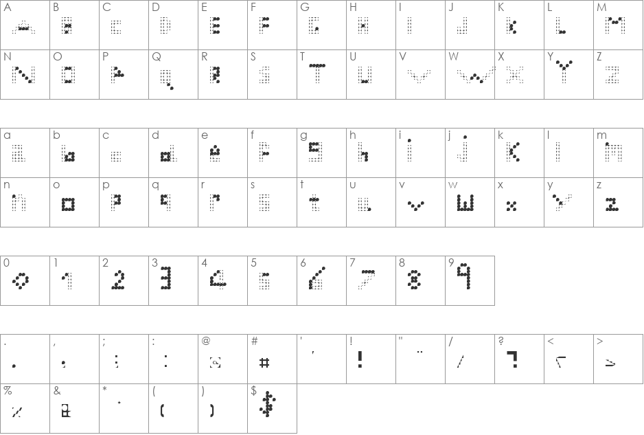 Circley Dots font character map preview