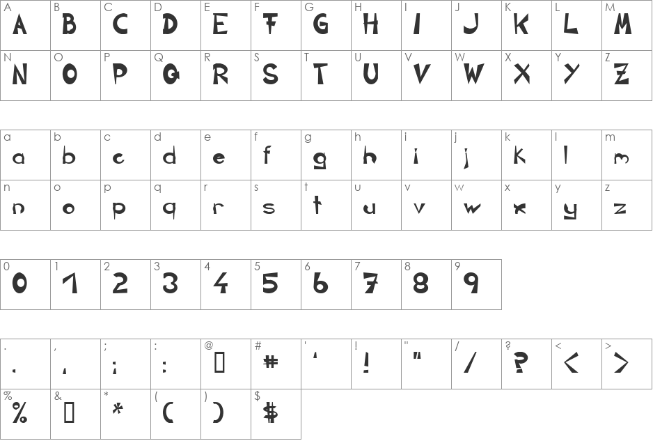 CIRCLINE 1 font character map preview
