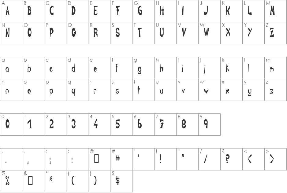 CIRCLINE2 font character map preview