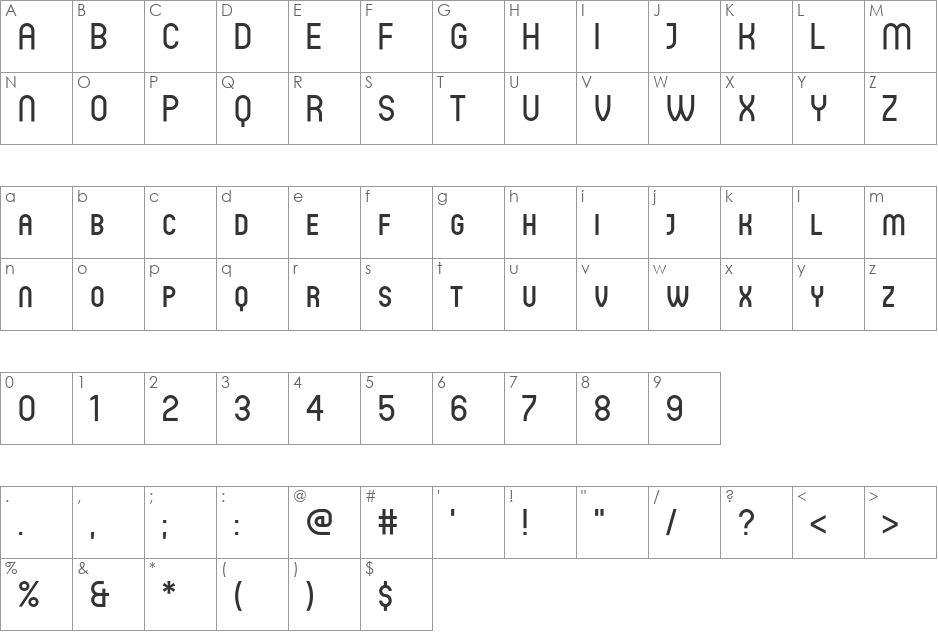 Circula font character map preview