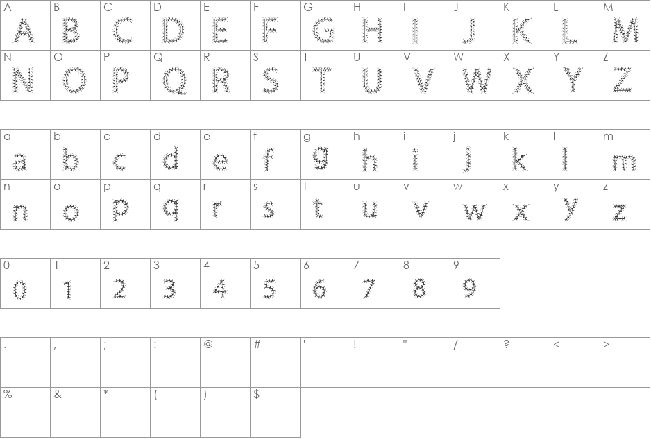 Circus Circus font character map preview