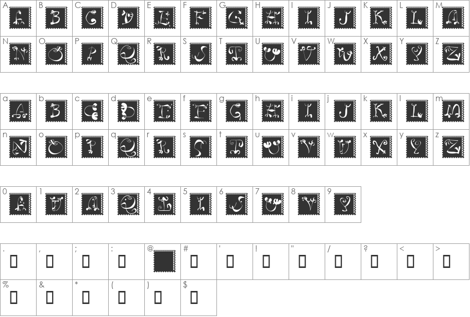 CircusFour font character map preview