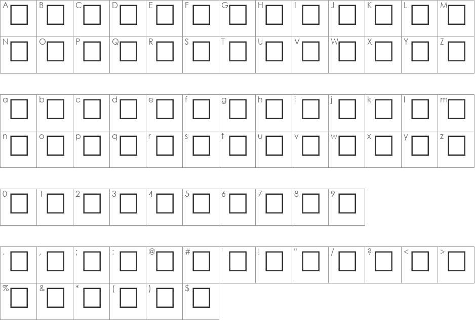 Al-Mujahed Al-Anbobi font character map preview