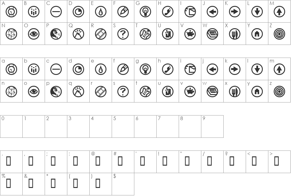 Cirquel(demo) font character map preview