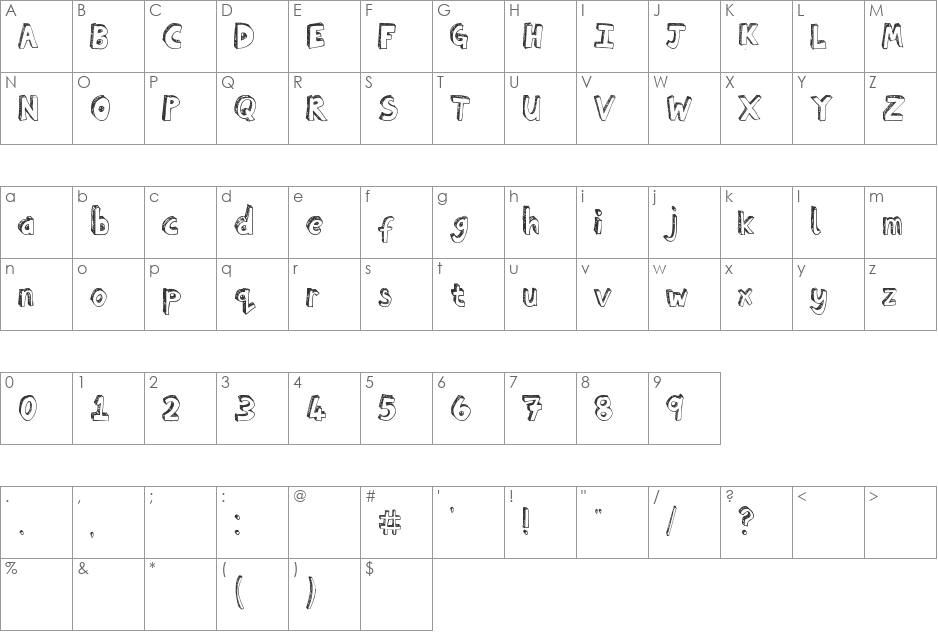 Citybloxx font character map preview