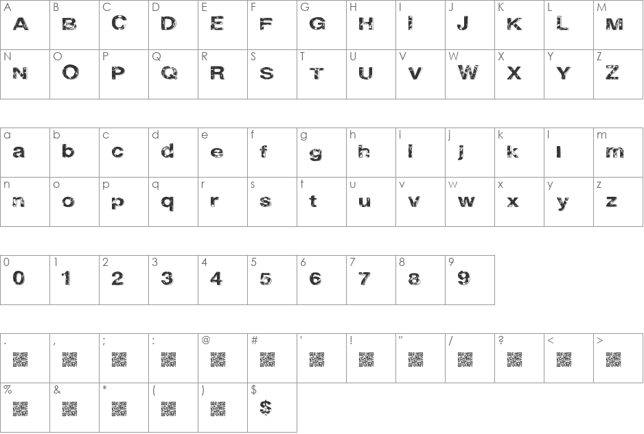 CityHeights font character map preview