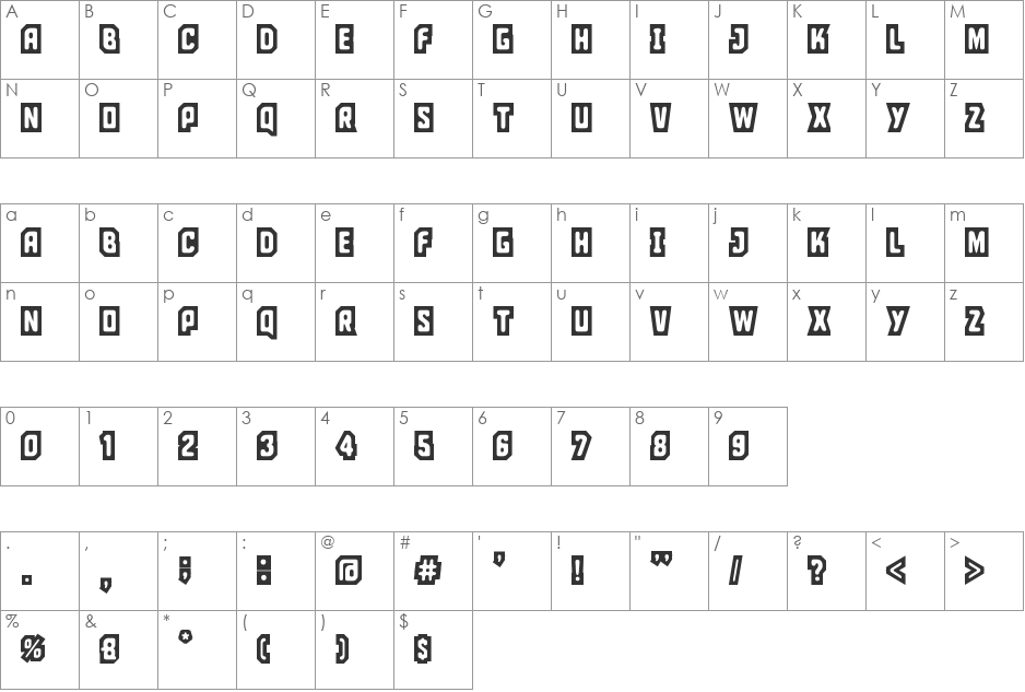 ciudad capital font character map preview