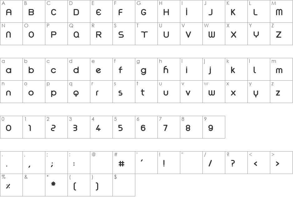 cjust font character map preview