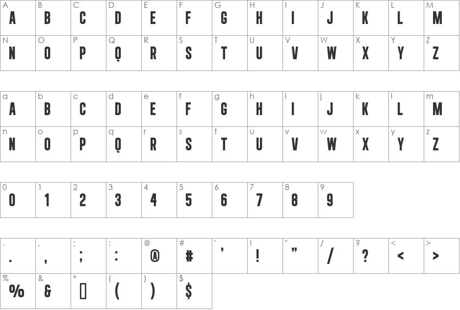 Al?gre Sans NC font character map preview