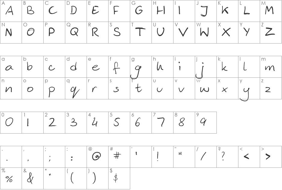 CKJMyFont font character map preview