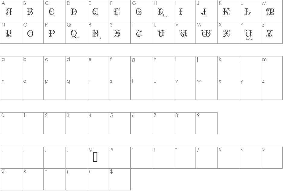 Clairveaux  Demo font character map preview