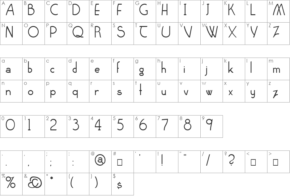 Claritty font character map preview