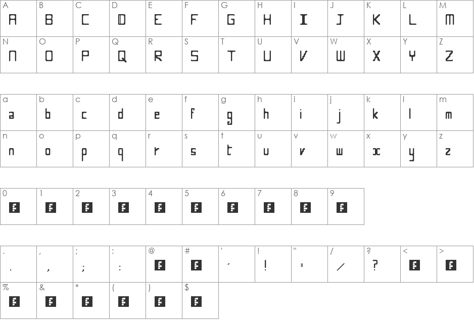 classic (soft) font character map preview