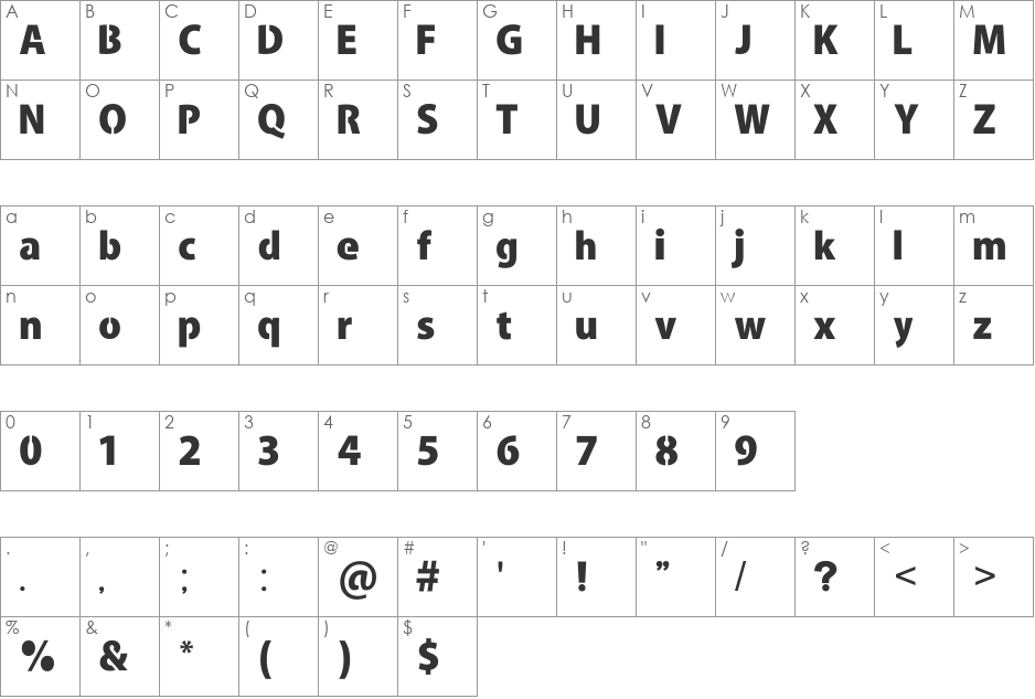 Cleanvertising.nl font character map preview