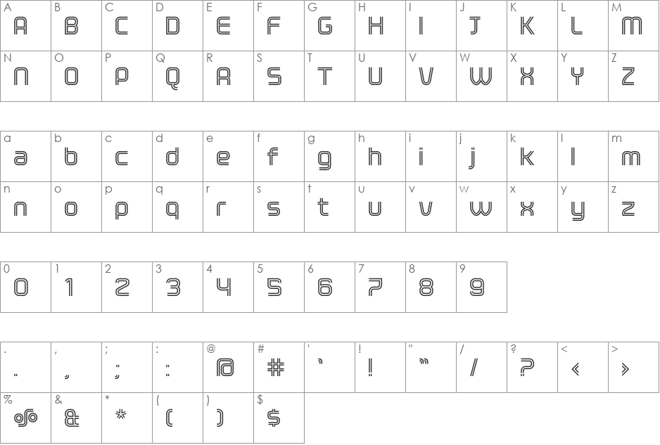 ClickBold font character map preview