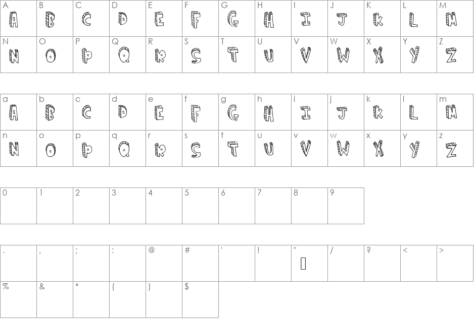 climbtheladder font character map preview