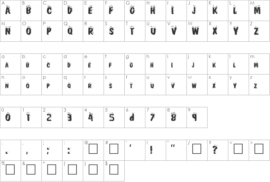 CLINTON font character map preview