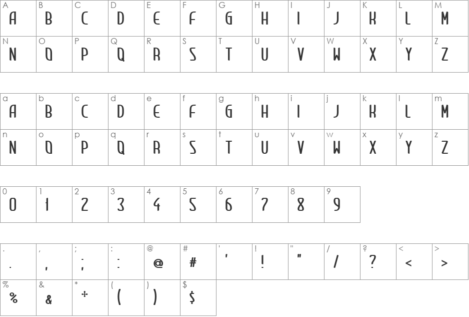 Clip font character map preview
