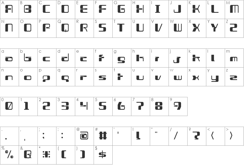CLIQUE font character map preview