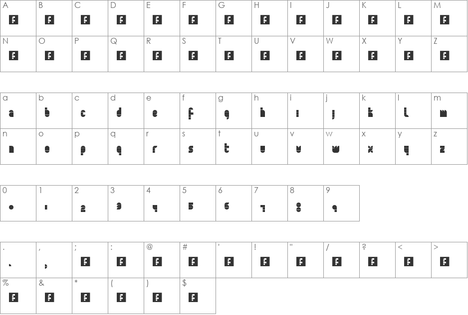 CLONE font character map preview