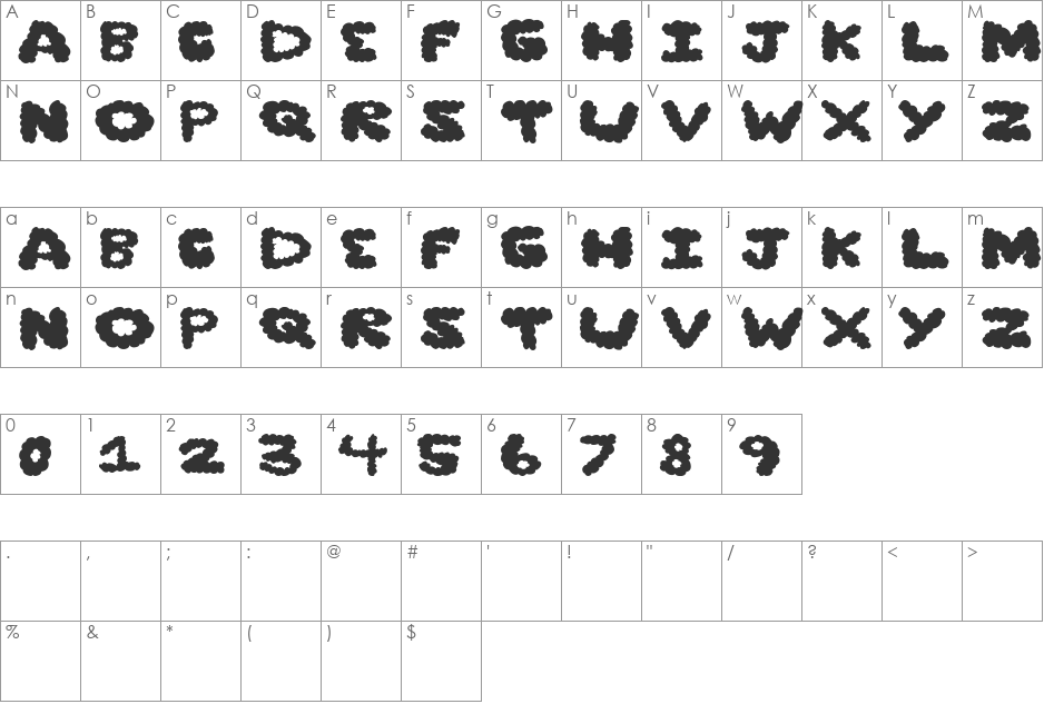 cloudstorm font character map preview
