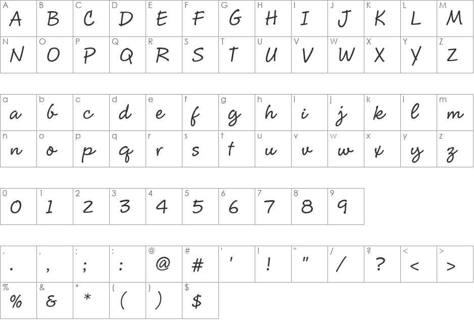 CluffHmkBold font character map preview