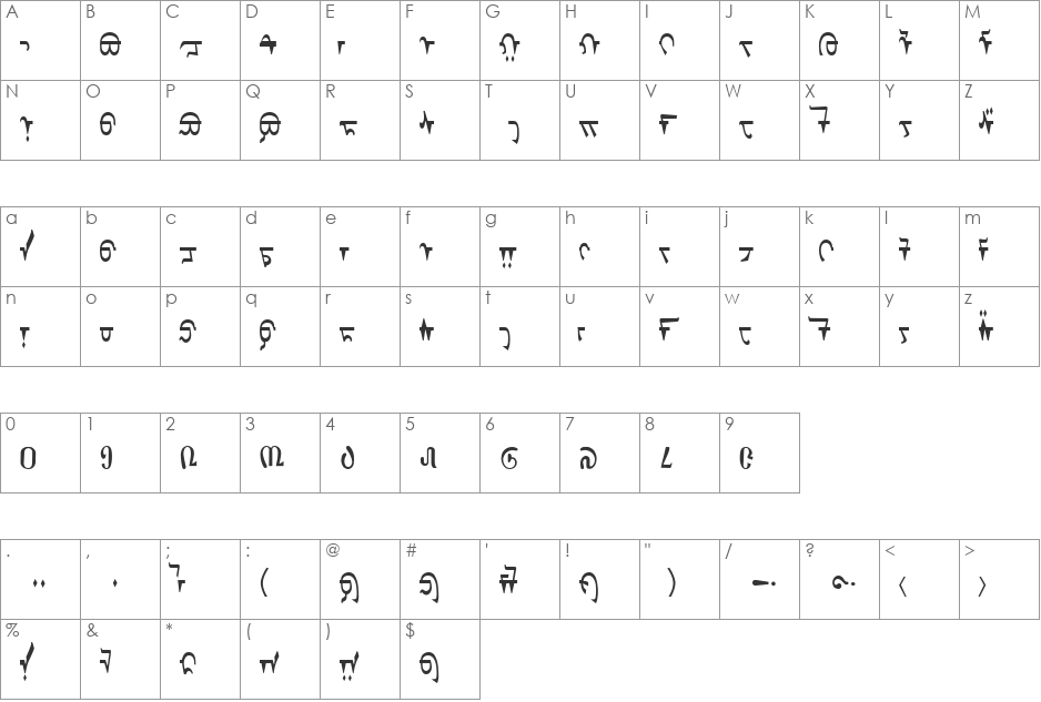 CMs Ulaanbaatar font character map preview