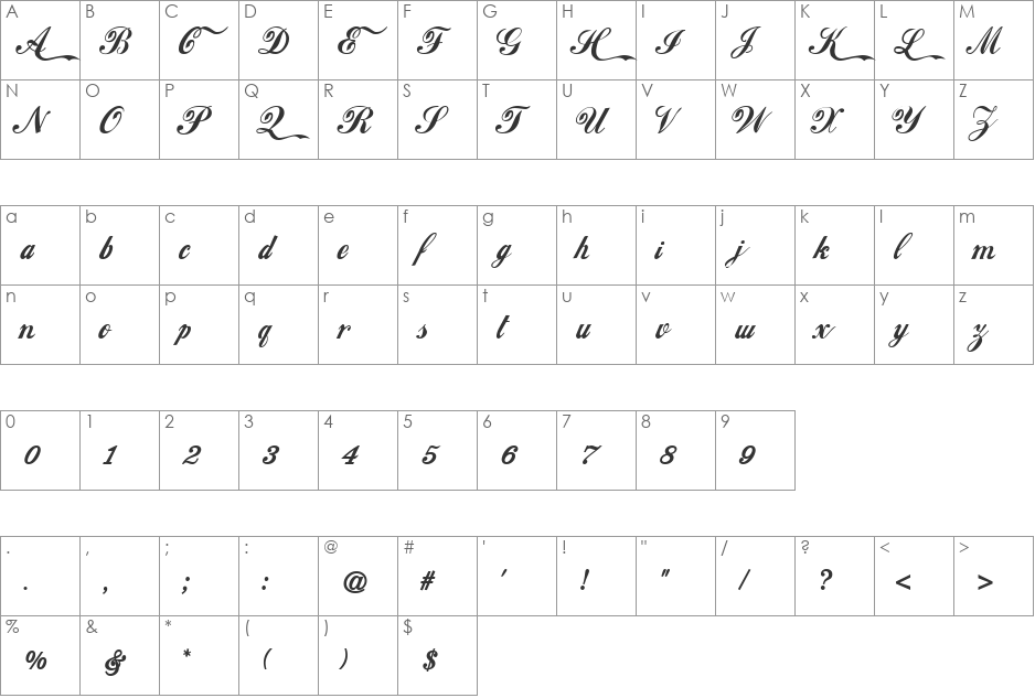 Coca Cola ii font character map preview