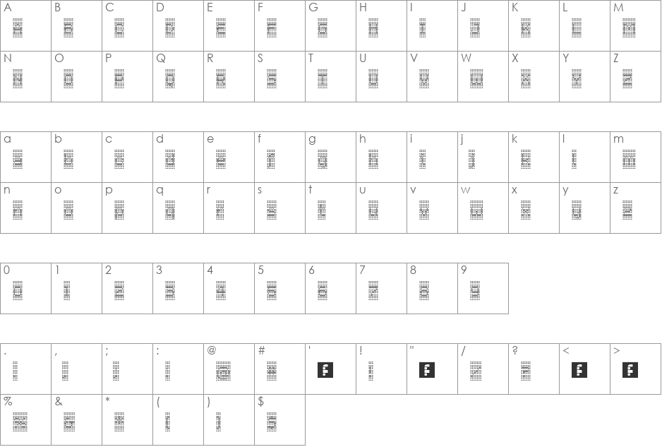 Coccinella Two font character map preview