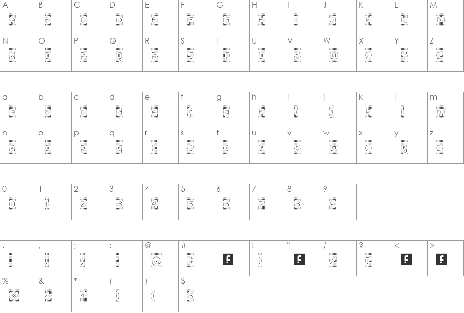 Coccinella Two B font character map preview