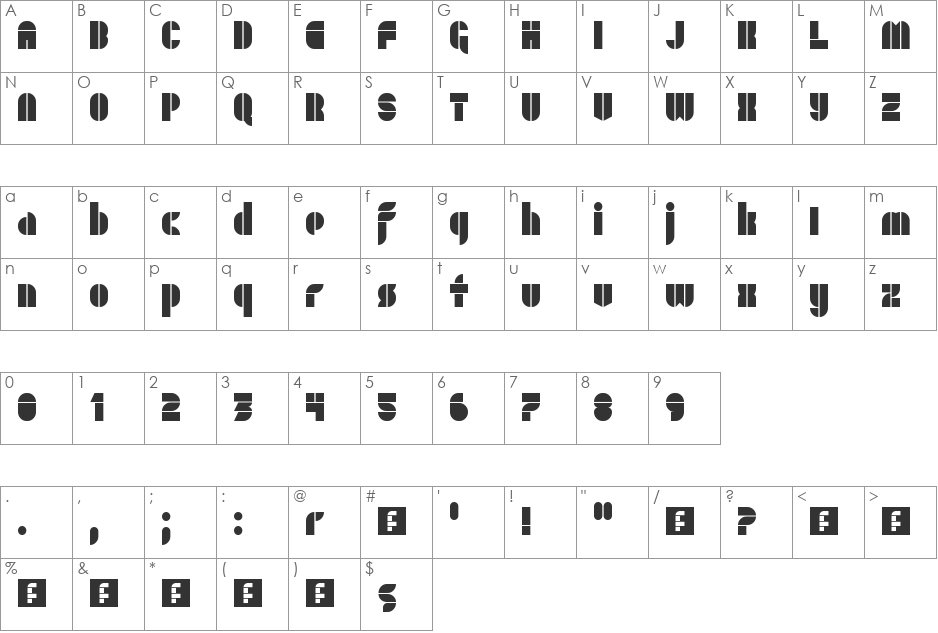 Codename: Bauhaus font character map preview