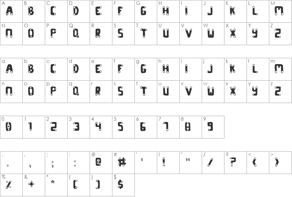 CODON font character map preview